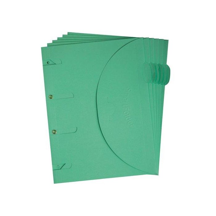 Dosier Sobre Tarifold Smartfolder Carton Velcro A4 4 Taladros Verde Pack De 6