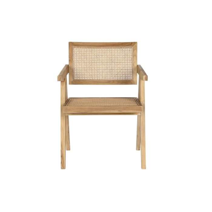 DKD Home Decor Silla de Teca y Ratan Natural 56 x 82 x 58 cm 3
