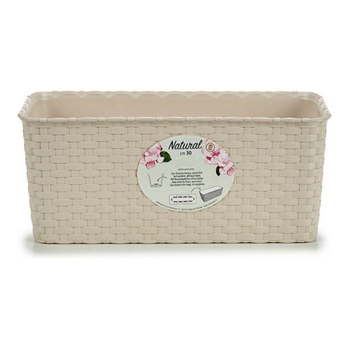 Stefanplast Jardinera Natural Reserva Agua 30 cm Beige (12 Unidades)