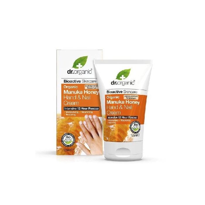 DR. ORGANIC Crema de Manos y Uñas con Miel de Manuka Orgánica 125ml - Alivia y Protege Manos Secas/Ásperas