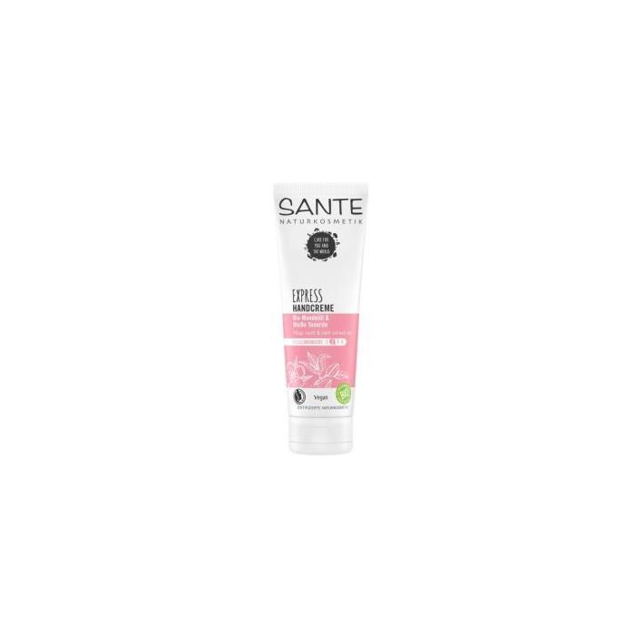 SANTE NATURKOSMETIK Crema de Manos Express para Piel Sensible 75ml – Hidratación Rápida, Vegana y Bio con Almendras Dulces