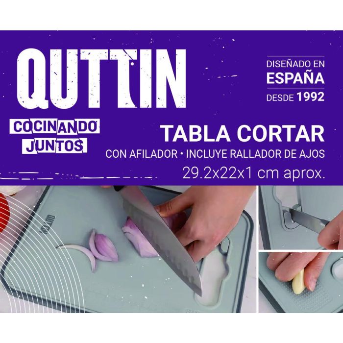 Tabla de cortar con afilador Quttin 29.2 x 22 cm (24 Unidades) 2 Tabla de cortar con afilador Quttin 29.2 x 22 cm (24 Unidades) 2