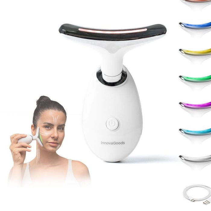 Masajeador Facial Eléctrico Reafirmante para Cara y Cuello con LED, EMS y Calor Selora InnovaGoods 3 Masajeador Facial Eléctrico Reafirmante para Cara y Cuello con LED, EMS y Calor Selora InnovaGoods 3