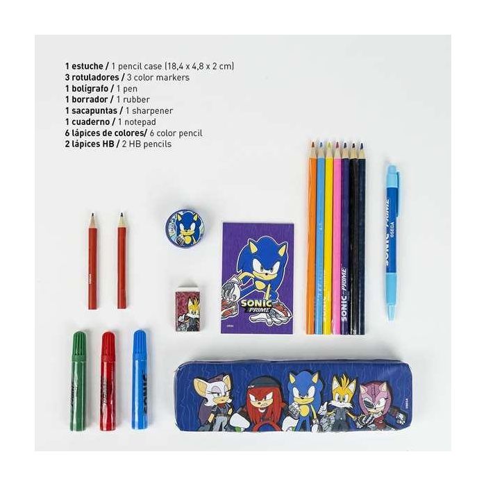 Set papelería coloreable sonic prime 11.0 x 24.0 x 9.5 cm 1