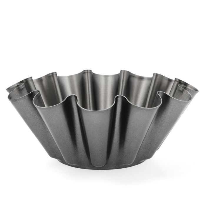 Quid Molde Tulipa Sweet Grey Antiadherente Apto Horno y Lavavajillas Acero Pintado Negro 23x9 cm (12 Unidades)
