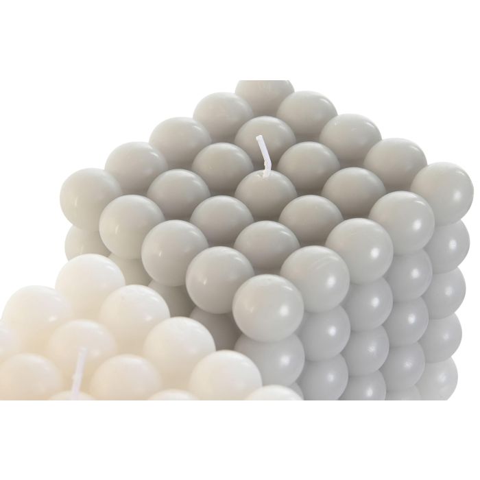 DKD Home Decor Vela Urban Esférica Gris y Blanco, 9x9x9 cm, 65 Horas de Duración, Pack 6 Unidades Surtido Aleatorio 2