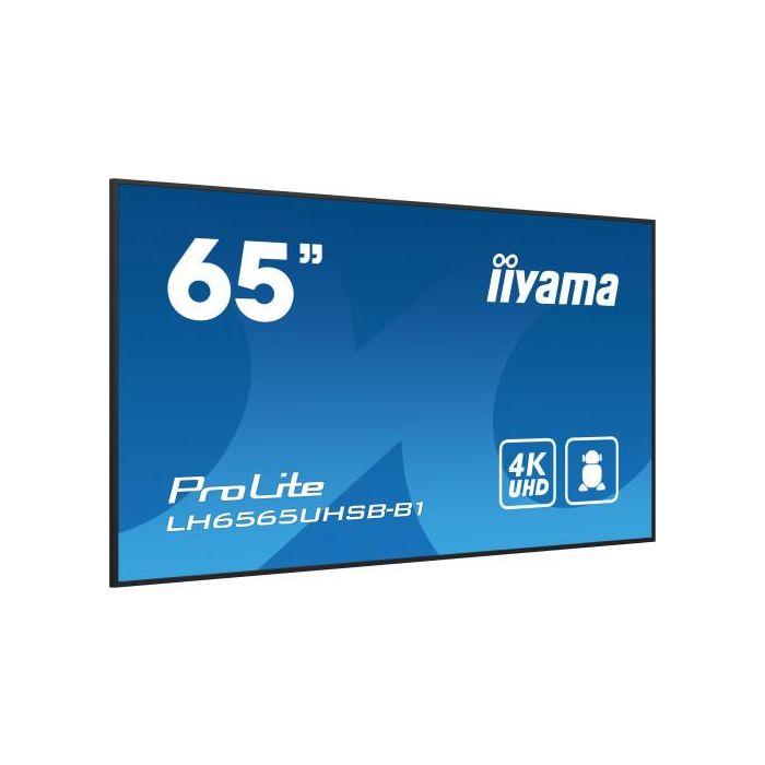 Iiyama LH6565UHSB-B1 Monitor 65" UHD IPS Panel 800cd/m² 24/7 Operation Android 11