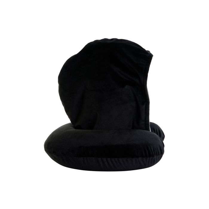 DKD Home Decor Cojin Viaje Básicos Negro Gris Claro Poliéster 10 x 32 x 30 cm (4 Unidades) 2