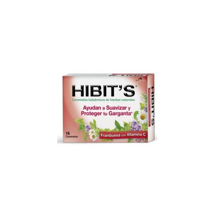 HIBITS Caramelos Garganta Frambuesa 16 unidades para el cuidado y protección de la garganta con efecto balsámico