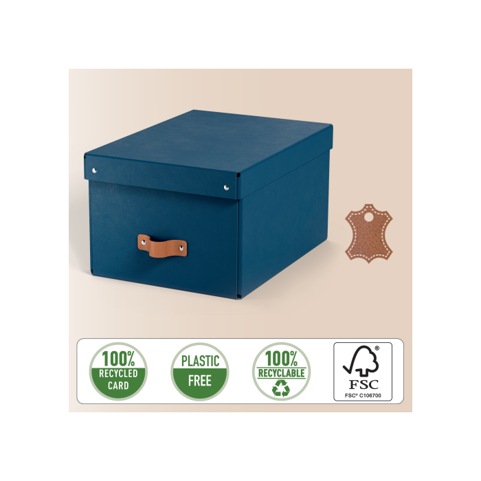 Leitz 61490068 - Pack 2 Cajas de Almacenamiento Cartón Mediana Azul A4 con Tapa y Asa - 17L 3 Leitz 61490068 - Pack 2 Cajas de Almacenamiento Cartón Mediana Azul A4 con Tapa y Asa - 17L 3