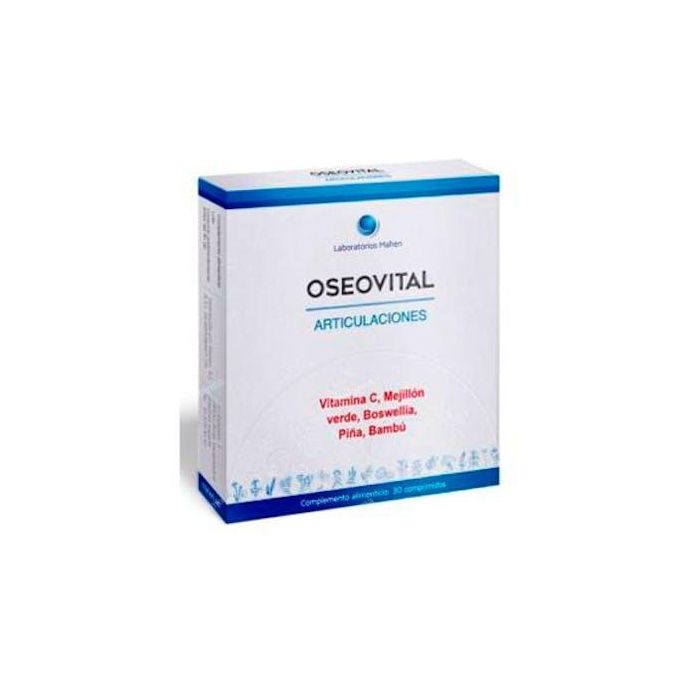 MAHEN Oseovital Articulaciones 30 Comprimidos - Bienestar articular y óseo con Calcio y Vitamina C