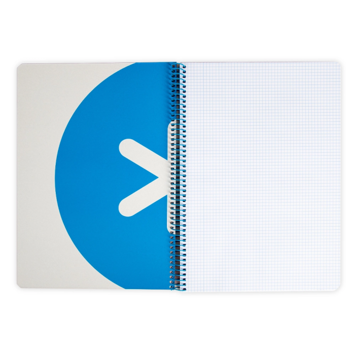 Antartik Cuaderno espiral A4 tapa dura 80 hojas 90gr cuadro 4mm con margen color rojo 5