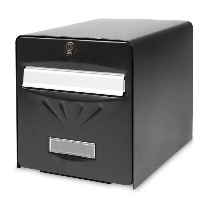 BURG WACHTER Buzón balneal de acero galvanizado - Puerta trasera de vidrio - Negro 3 BURG WACHTER Buzón balneal de acero galvanizado - Puerta trasera de vidrio - Negro 3