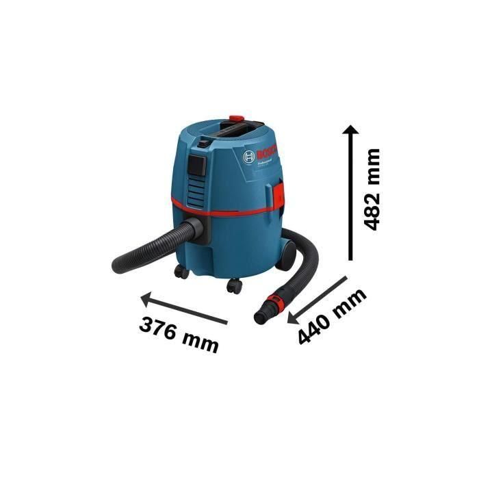 Aspirador Bosch Professional GAS 20 L SFC, aspira agua y polvo, 1200W, limpieza de filtro semiautomática (cartón) - 060197B1W0 2