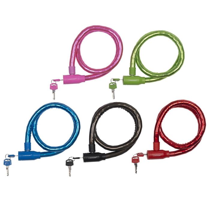 Candado de cable ø18mm 65cm dunlop colores / modelos surtidos 1