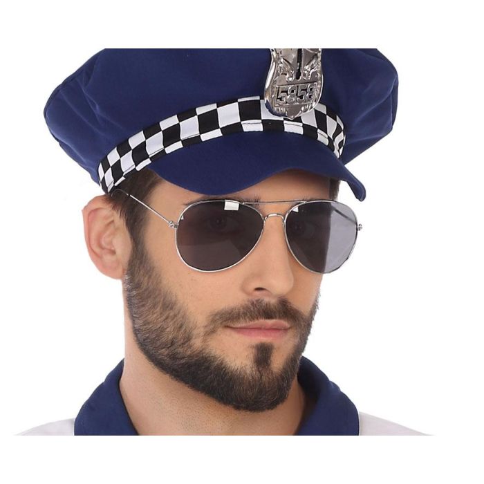 Gafas Carnaval Policía Azul Hombre Adulto