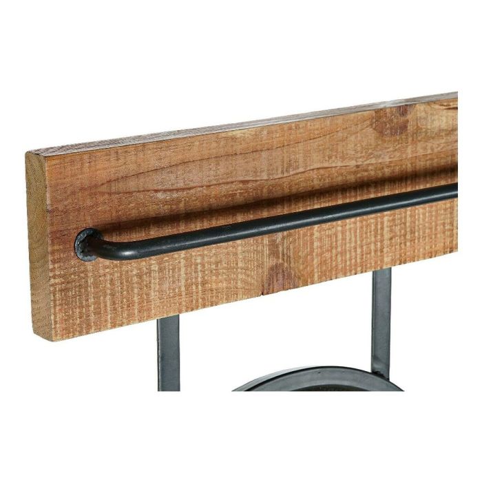 Espejo de pared DKD Home Decor Negro Metal Abeto Espejo (80 x 15 x 20 cm) 2