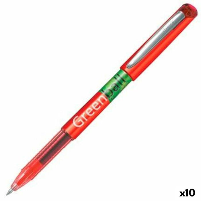 Bolígrafo Roller Pilot GREEN-BALL 0,7 mm Rojo (10 Unidades)