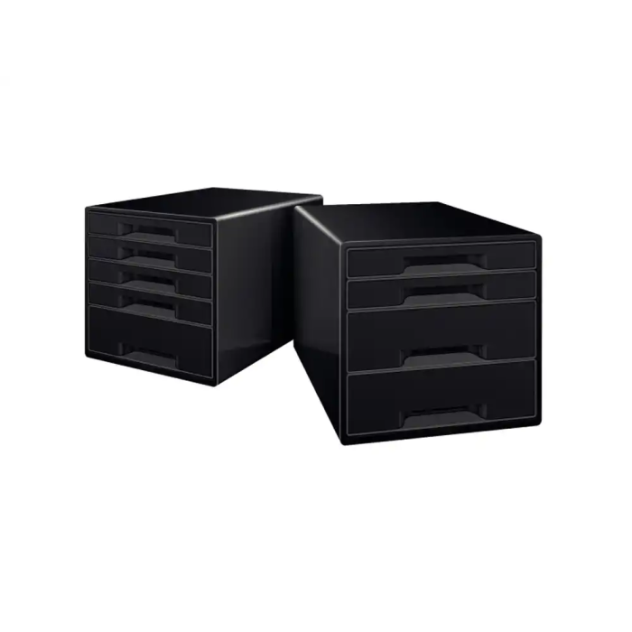 Leitz Fichero Cajones Sobremesa Dual Desk Cube, 2 Cajones Grandes y 2 Pequeños, Negro/Antracita 2