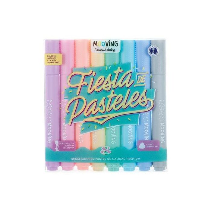 Marcador Fluor Mooving Pastel Estuche De 8