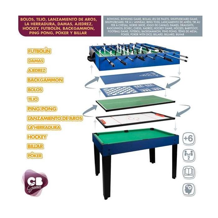 Mesa Multijuegos CB Games 107 x 83,5 x 61 cm 12 en 1 2