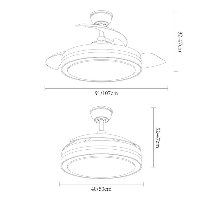 Fabrilamp Ventilador de Techo con Luz LED Regulable, 3 Aspas, 6 Velocidades, Mando a Distancia, 91cm 3 Fabrilamp Ventilador de Techo con Luz LED Regulable, 3 Aspas, 6 Velocidades, Mando a Distancia, 91cm 3