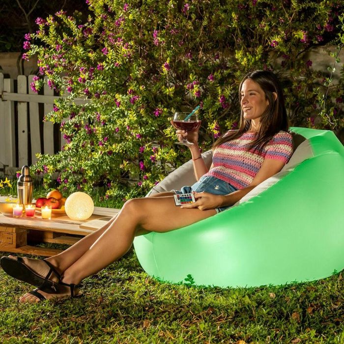 Pack Sillón Hinchable con LED Multicolor y Asiento Hinchable con LED Multicolor y Mando a Distancia InnovaGoods 19 Pack Sillón Hinchable con LED Multicolor y Asiento Hinchable con LED Multicolor y Mando a Distancia InnovaGoods 19