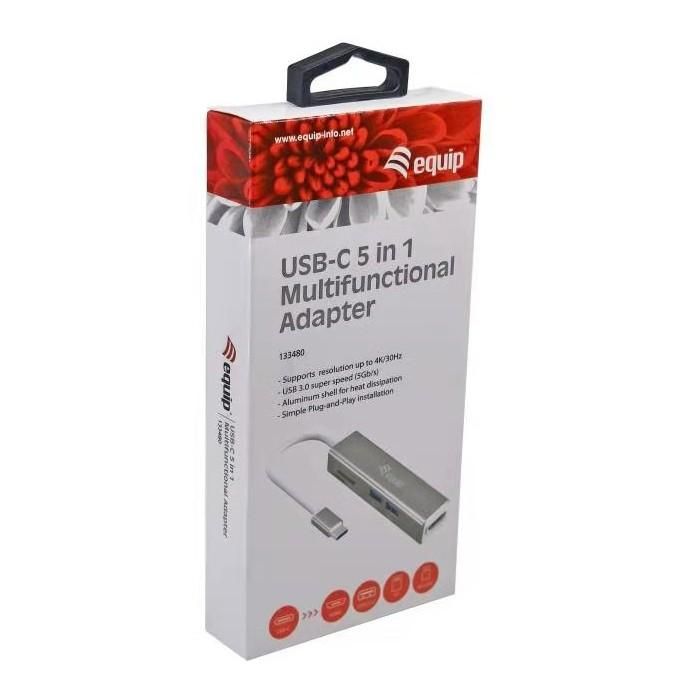 Hub USB Equip 133480 Gris 4 Hub USB Equip 133480 Gris 4