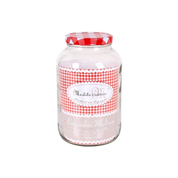 La Mediterranea Bote de Vidrio 4 Litros con Tapa Galon 110 - 15.9 x 26 x 15.9 cm (6 Unidades)
