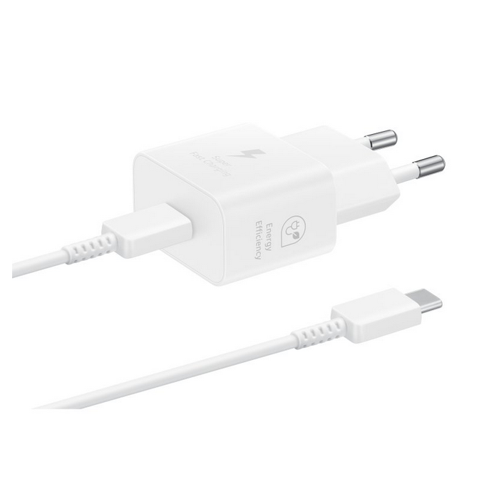 Samsung EP-T2510XWEGEU Cargador de Pared Rápido 25W con Puerto USB-C Blanco y Cable de Carga USB-C a USB-C Blanco 0 Samsung EP-T2510XWEGEU Cargador de Pared Rápido 25W con Puerto USB-C Blanco y Cable de Carga USB-C a USB-C Blanco 0
