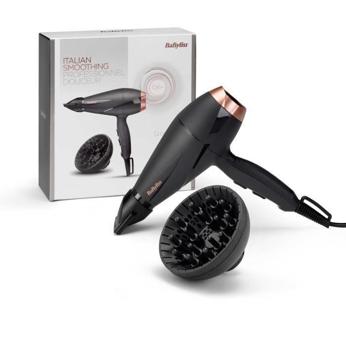 BABYLISS 6709DE - Secador de pelo Smooth Pro 2100W - 2 temperaturas / 2 velocidades - Velocidad del aire 106 km / h - Botón de aire frío 2 BABYLISS 6709DE - Secador de pelo Smooth Pro 2100W - 2 temperaturas / 2 velocidades - Velocidad del aire 106 km / h - Botón de aire frío 2