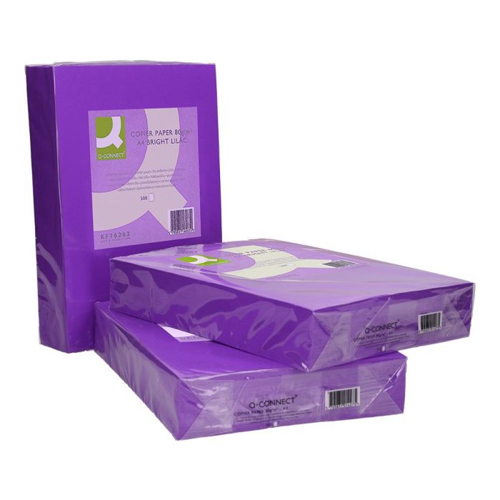 Papel Color Q-Connect Din A4 80 gr Lila Intenso Paquete De 500 Hojas 4