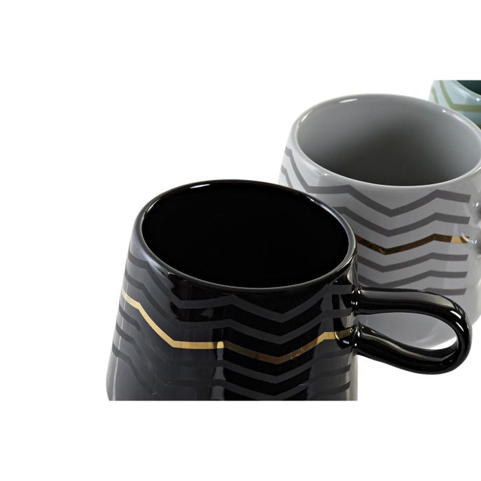 Taza Mug DKD Home Decor Negro Gris Azul Rosa Gres Moderno (400 ml) (4 Unidades) 3 Taza Mug DKD Home Decor Negro Gris Azul Rosa Gres Moderno (400 ml) (4 Unidades) 3