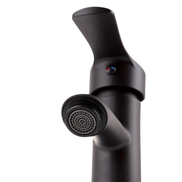 Grifo de Lavabo Monomando Negro con Aireador y Caño Bajo para Agua Caliente-Fría Latón/Zinc Estilo Clásico [QLI-FA-SS01] 2