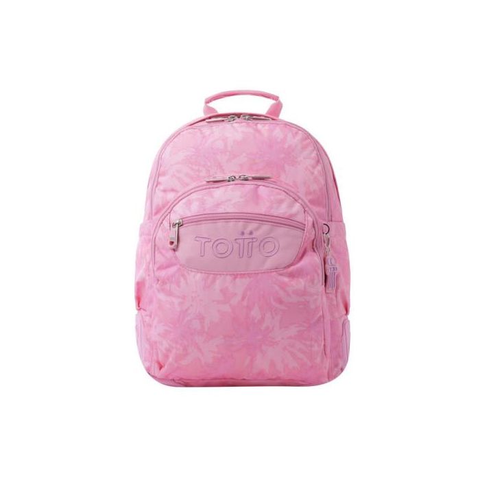 Totto Mochila Escolar Palmeras Rosas MA04ECO029-2210N-8IE, 20L, Neceser y Bolsa Incluida, Compartimento para Bolígrafos, Chica