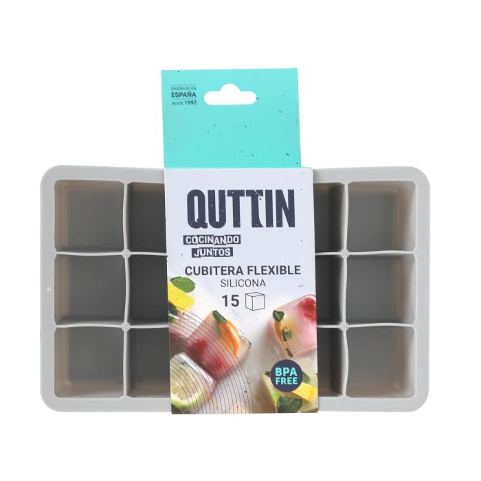 Quttin Cubitera Flexible de Silicona para 15 Cubitos (18.2x11.5x3.5 cm) 1