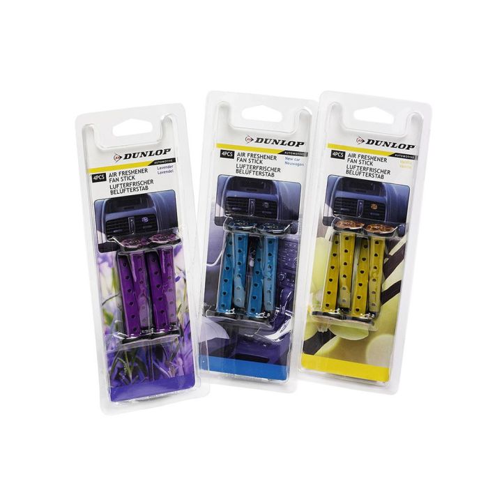 Dunlop Pack 4 ambientadores en stick para coche, colores surtidos 1 Dunlop Pack 4 ambientadores en stick para coche, colores surtidos 1