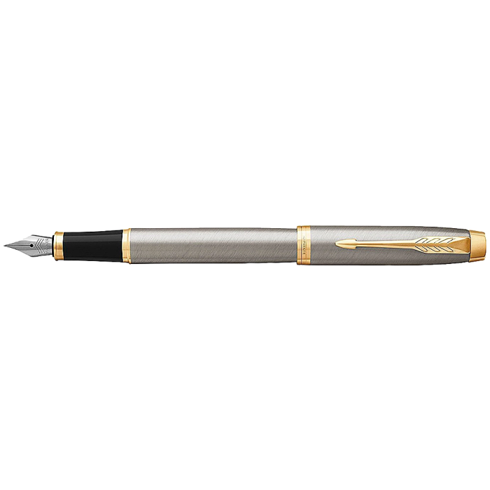 Parker Pluma IM Metal Cepillado GT - Sofisticado y de Notable Diseño, Plumín de Acero Inoxidable 1
