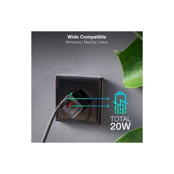 Cargador de Pared TooQ TQWC-QCPD20 Negro 20 W 4 Cargador de Pared TooQ TQWC-QCPD20 Negro 20 W 4