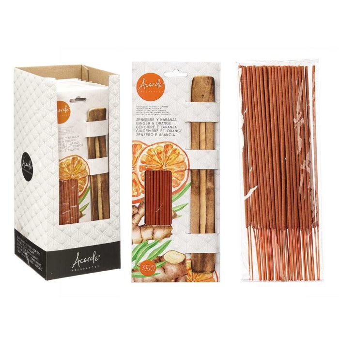 Set 50 Barras Incienso Soporte Madera Naranja Jeng Acorde 12X29CM (24 Unidades) 2 Set 50 Barras Incienso Soporte Madera Naranja Jeng Acorde 12X29CM (24 Unidades) 2