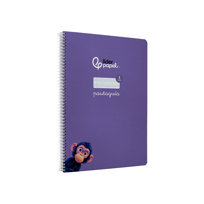 Liderpapel Cuaderno Espiral A4 Pautaguía Tapa Dura 80 Hojas 90gr Cuadro Pautado 3mm Lila 4