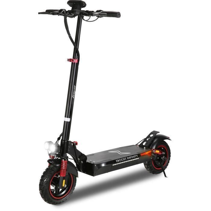 Ezway Patinete Eléctrico Todoterreno Plegable EBOOST INFINITY 800W 48V Autonomía 90km con Luz de Freno e Intermitentes