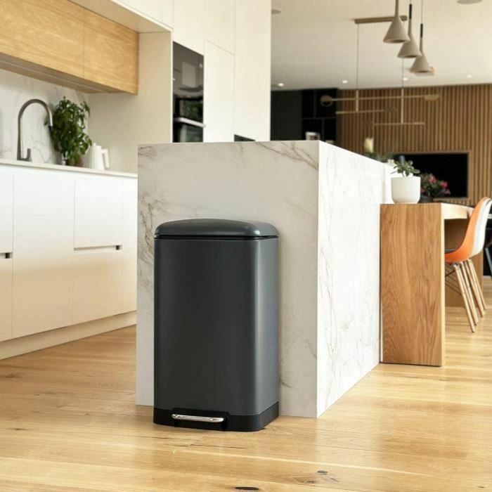 Kitchen Move KIT3666162006631 Cubo de basura de cocina con pedal 40L Gris Mate Acero Inoxidable Modelo Greenwich 3