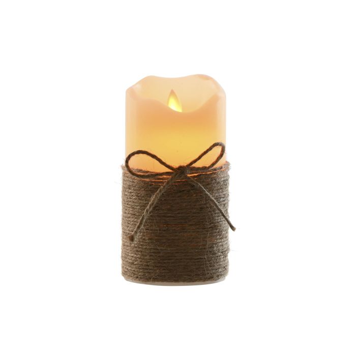 DKD Home Decor - Vela LED Basicos con Movimiento, Cera, Yute, Acabado Natural, Crema Marrón, 7.5x15x7.5 cm, Pack 16 Unidades. 1 DKD Home Decor - Vela LED Basicos con Movimiento, Cera, Yute, Acabado Natural, Crema Marrón, 7.5x15x7.5 cm, Pack 16 Unidades. 1