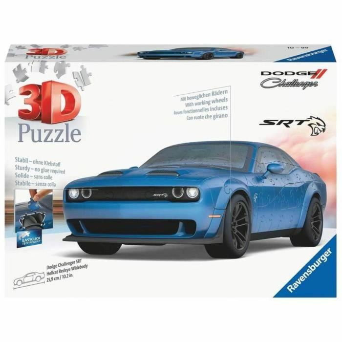 Ravensburger Puzle 3D Dodge Challenger SRT Hellcat Redeye Widebody, 108 Piezas Hiperrealista para +8 Años 1