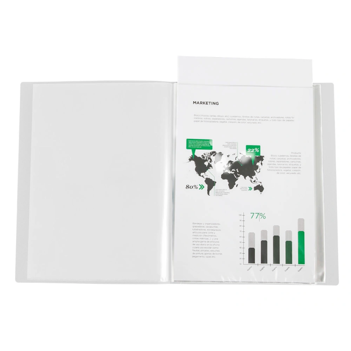 Liderpapel Carpeta 60 Fundas Canguro PP DIN A4 Transparente, Portada y Lomo Personalizable 4