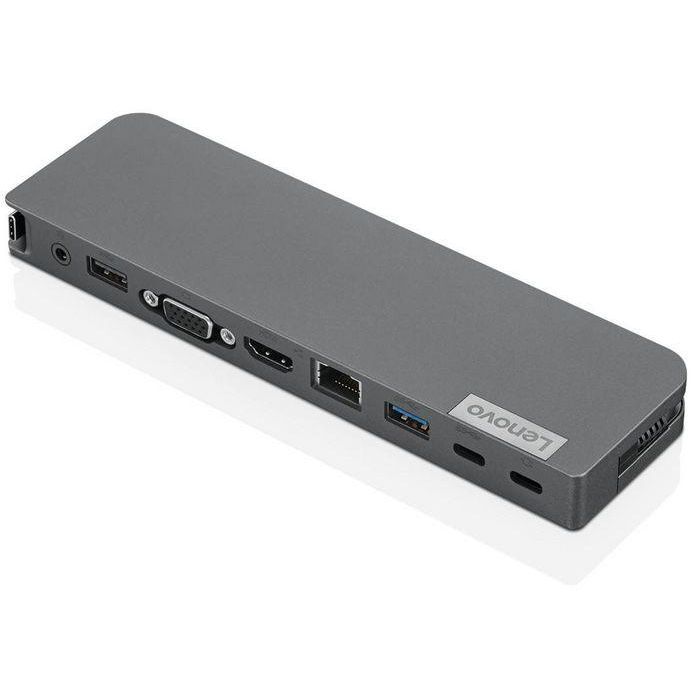 Lenovo USB-C Mini Dock Base Estación Multipuerto Compacta con HDMI, VGA, RJ45 Ethernet, USB-A, USB-C PD, Audio 4K Plug & Play 1