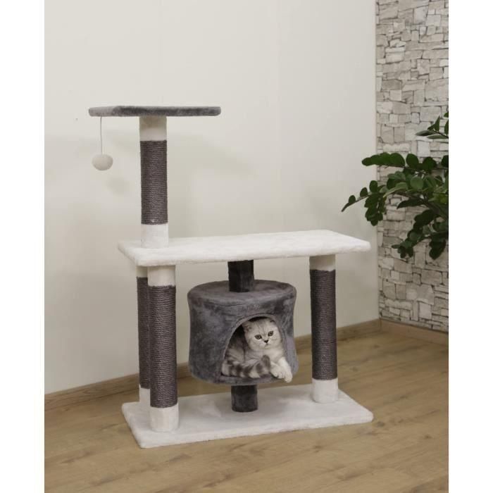 Árbol para gatos Jade Darklight, 96 cm, blanco / gris 1