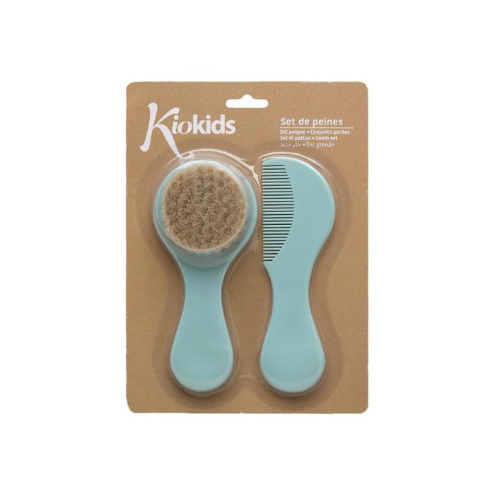 KioKids Set Peine y Cepillo Cerdas Naturales Salvia extrasuave para Bebés +0 meses Polipropileno 4
