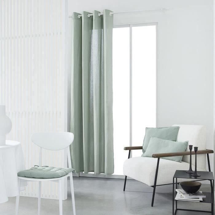 Today TOD1694780768868 Cortina con ojales 140x240cm 100% Algodón Celadón